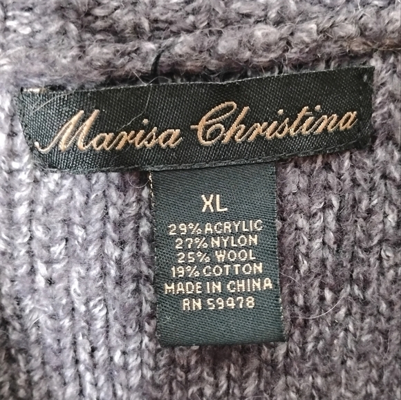 Marisa Christina Cardigan Womens Size XL Chunky Fun Shawl Style Sweater - Picture 6 of 7